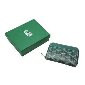 GOYARD Matignon Coin Wallet Case Green Goyardine Canvas